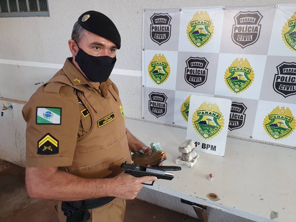 Moradores de Colorado são presos em Maringá com arma, drogas e dinheiro