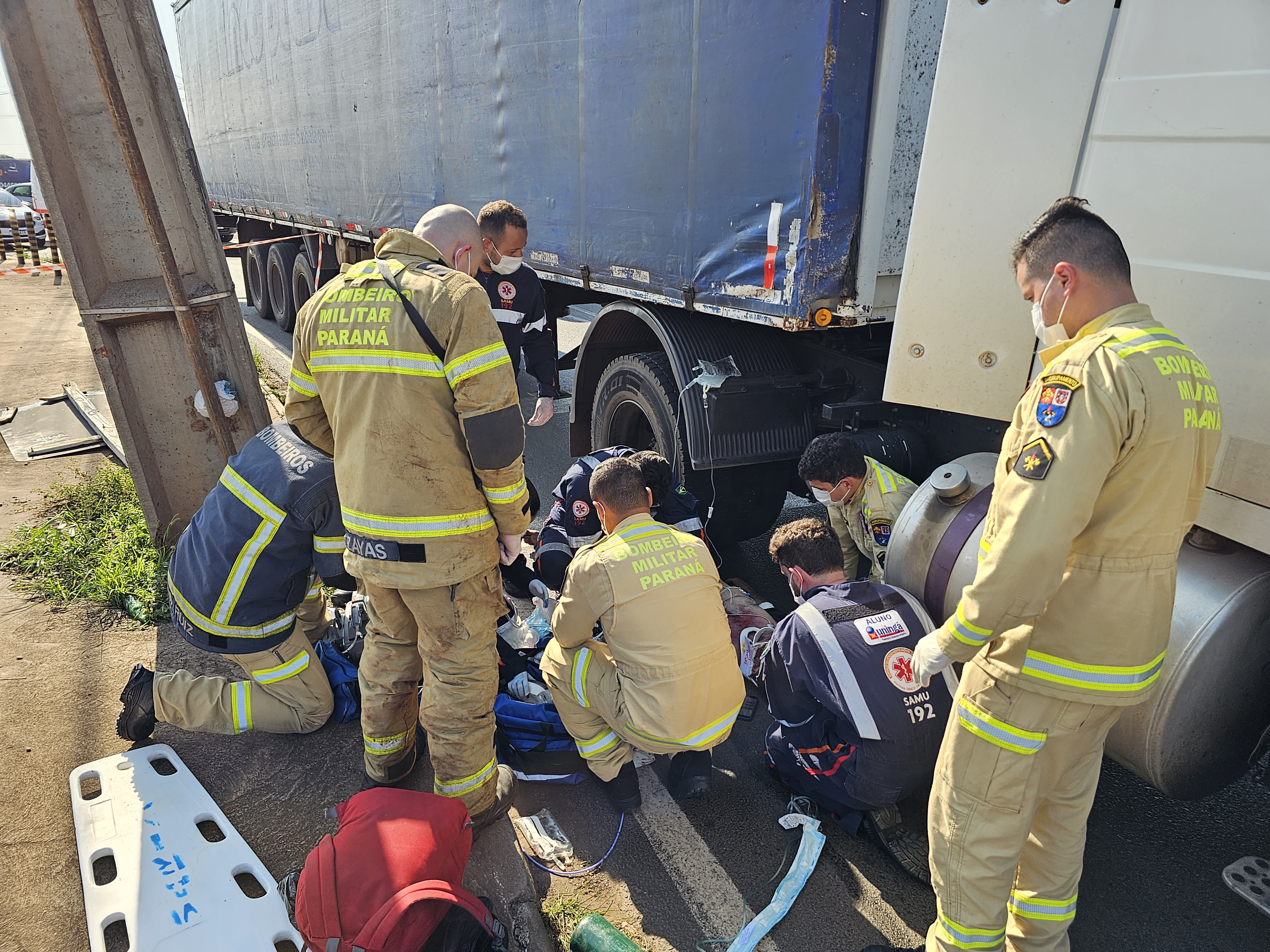Homem que foi atropelado por carreta em Maringá morre no hospital